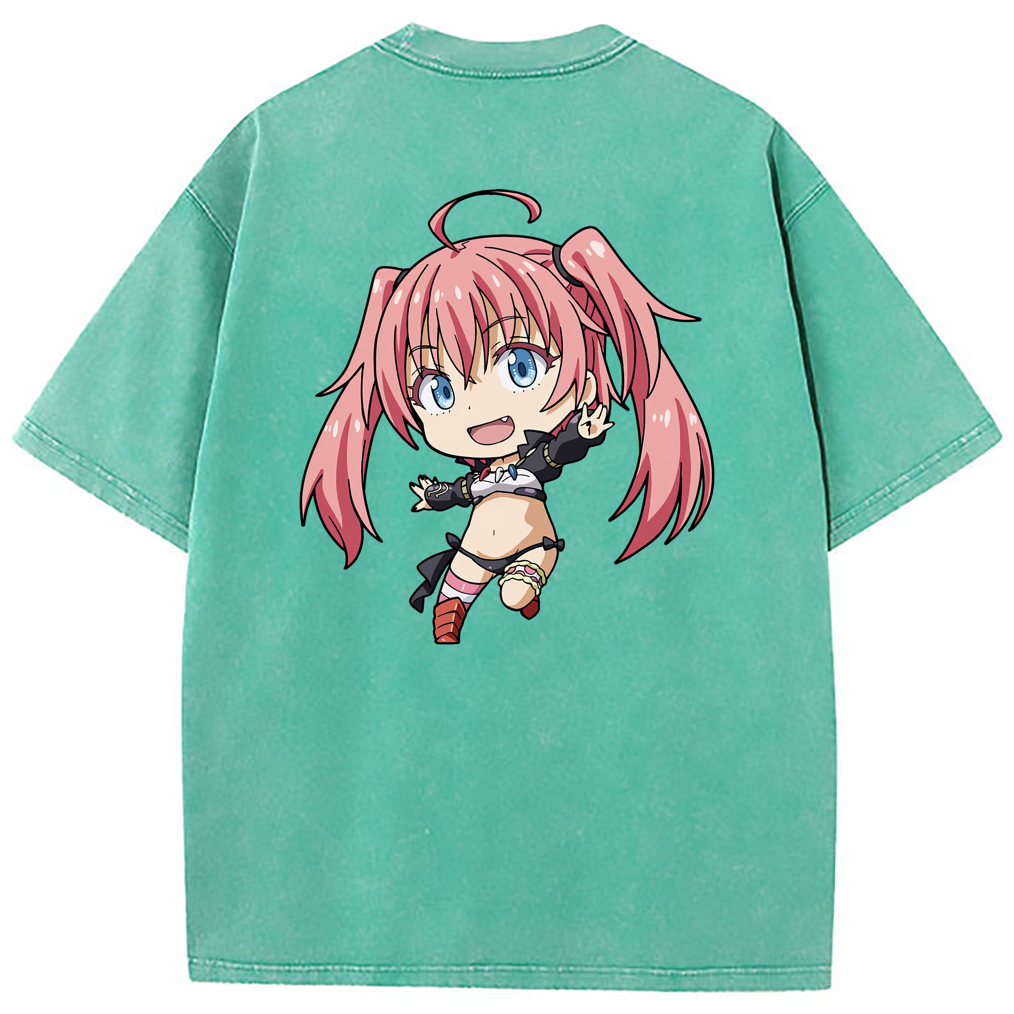 （画像用） 転スラ Regarding Reincarnated to Slime 綿100% ヴィンテージ風 半袖Tシャツ（背面プリント）